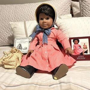 Vintage American girl doll Addy with accessories